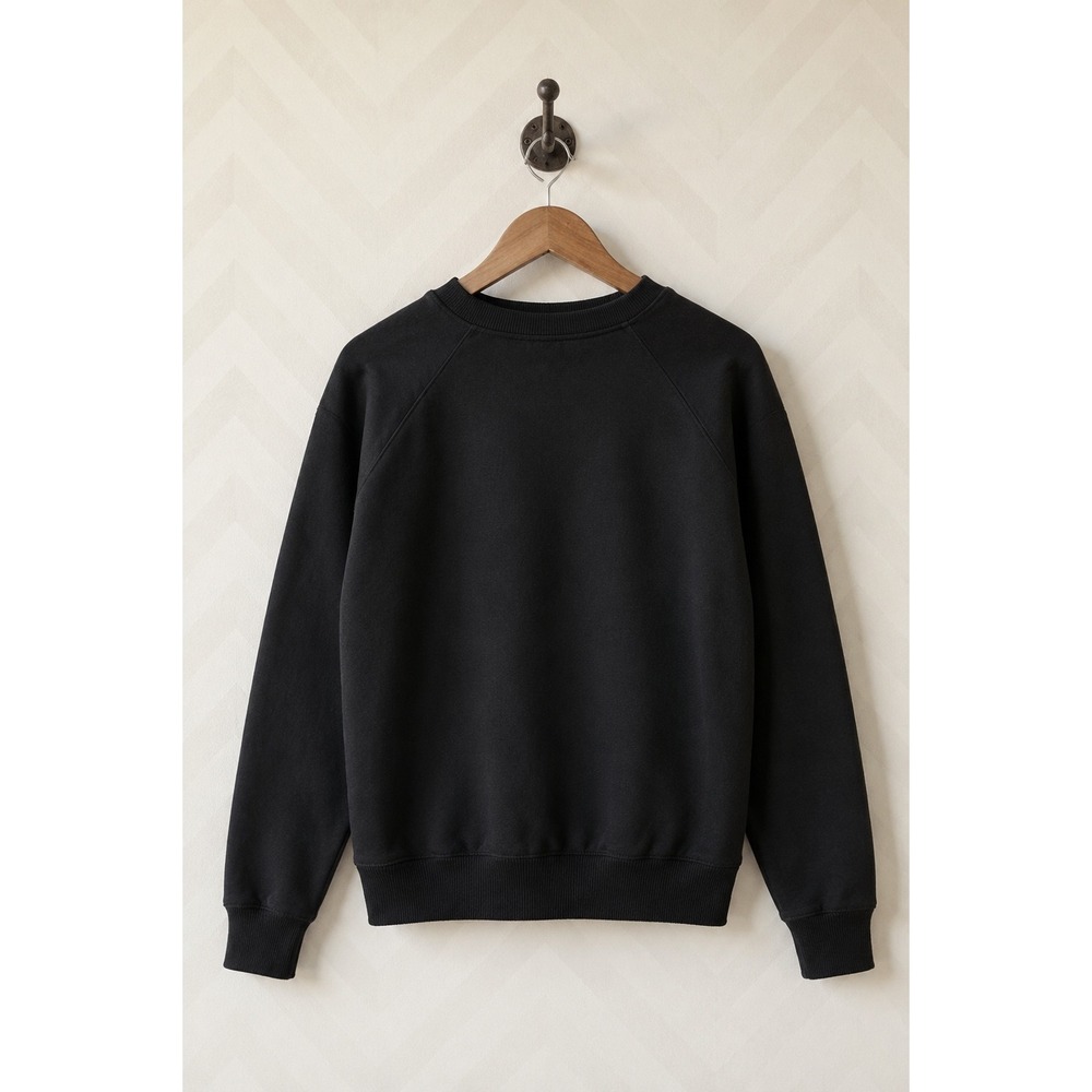 Time and Tru Classic Sweatshirt Black Pullover Fleece Size M 8-10 EUC